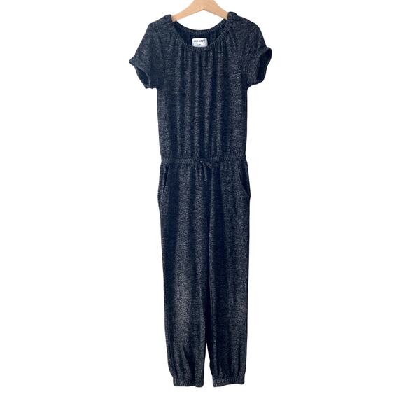 Old Navy Plush Short Sleeve Jumpsuit - Black Jack Space Dye - Medium 8 - Picture 1 of 9